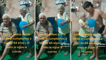 ¡Amor de madre! Mujer de 92 años hace música con un globo para celebrar el cumpleaños de su hijo