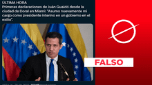 No, Juan Guaidó no afirmó que asumiría como "presidente interino" de Venezuela desde el exilio