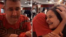 La emoción de Fabio, un hombre con autismo que usó su primer sueldo para invitar a comer a su mamá