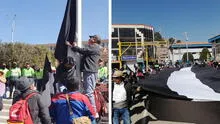 Puno: deudos de fallecidos en protestas contra Dina Boluarte izaron bandera blanca y negra