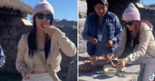 Rosángela Espinoza come arcilla en Puno y sorprende con su reacción: “Buenísimo”