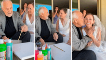 Adulto mayor con alzhéimer emociona en redes al reconocer a su hija en el día de su boda