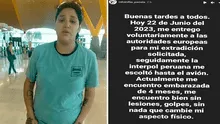 Pamela Cabanillas se entregó voluntariamente a las autoridades en España y afirma estar embarazada