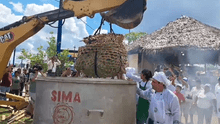 ¡Lo levantaron con grúa! Iquitos presentó el juane más grande del mundo por Fiesta de San Juan