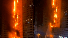 Reportan un gran incendio en un rascacielos de Ajman: no hay registros de heridos