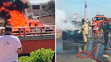 Tumbes: contrabandistas queman patrullero de la Policía durante intervención en Aguas Verdes