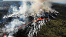 ¡Impactantes imágenes! Volcán entra en erupción cerca de la capital de Islandia