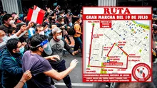 'Marcha Nacional': ¿cuál será la ruta que seguirán los manifestantes este 19 de julio?