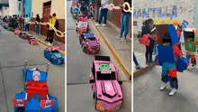 “Parece Cusco": decenas de niños encantan al desfilar disfrazados de Transformers en La Libertad