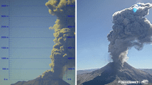 Volcán Ubinas tuvo dos explosiones sucesivas