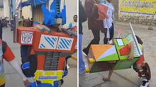 ¡Impresionante! Niños desfilan disfrazados de Transformers y causan furor en redes sociales