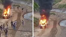 Camioneta que trasladaba a policías es quemada por contrabandistas en Piura