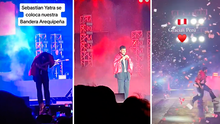 Sebastián Yatra emociona al colocarse la bandera de Arequipa mientras canta 'Tacones rojos'