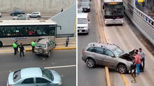 Miraflores: auto impactó contra bus del Metropolitano en estación Ricardo Palma