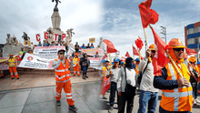 Protesta nacional de obreros de construcción civil: gremios de regiones exigen aumento salarial