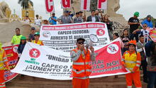 Obreros de construcción civil exigen mejor sueldo en Trujillo