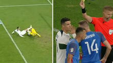 Cristiano Ronaldo pateó el rostro del portero de Eslovaquia y solo se ganó la amarilla