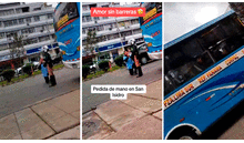 Cobrador peruano se arrodilla frente a policía en San Isidro para evitar papeleta y se vuelve viral
