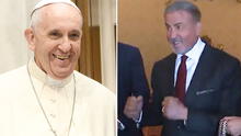 Sylvester Stallone bromea con el papa Francisco luego de verse en Roma: "¿Listo para boxear?"