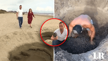 Televisión en Irlanda reporta gran cráter en la playa, pero era un agujero cavado por bañistas