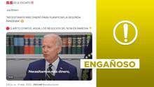 Joe Biden no habló sobre “planificar una segunda pandemia”: traducción en español lo tergiversa