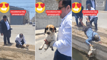Cuatro ciudadanos se unen para rescatar a un perrito en Chiclayo y son virales: “Sus héroes”