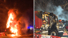 San Isidro: tráiler de carga se incendia en plena avenida Pershing