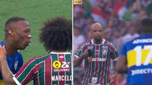 Advíncula tuvo tensa discusión con Marcelo y Felipe Melo tras dura falta en el Boca vs. Fluminense