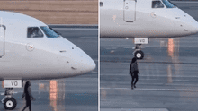 Llega tarde al aeropuerto y corre a la pista de despegue para que piloto le abra la puerta del avión