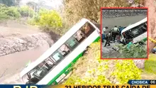 Accidente en Chosica: cúster del Chosicano cae a canal de regadío y deja más de 20 heridos