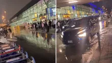Aeropuerto Jorge Chávez: reportan inundación en el frontis del terminal aéreo