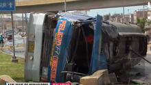 San Juan de Miraflores: camión cisterna que transportaba combustible se vuelca y deja 2 heridos