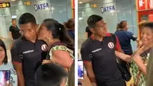 Edison Flores y su curiosa reacción al recibir inesperado beso de una señora en el aeropuerto