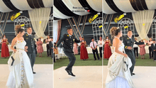 Policía la rompe en la coreografía de caporales en su matrimonio: “El novio bien alegre”