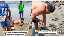 Peruanos van a la playa, entierran su gaseosa y luego no recuerdan dónde la dejaron: “Búscala con radar”