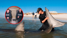 ¡Histórica hazaña! Pescador estadounidense captura un tiburón blanco de media tonelada