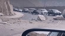 Ate: enormes piedras caen cerca al penal de Barbadillo y bloquean la carretera tras temblor en Lima