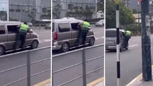 San Isidro: conductor avanzó y 'llevó' colgado a policía que lo intervino por toda la Javier Prado