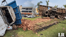 La Molina: camión de ladrillos pierde el control y ocasiona accidente en óvalo Los Cóndores