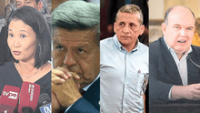 César Acuña, Antauro Humala, Keiko Fujimori y Rafael López Aliaga, líderes de potencial antivoto