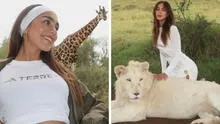 Luana Barrón es criticada por posar con un león en Tanzania: modelo se disculpó en redes sociales