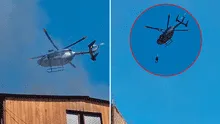 Incendio en Cercado de Lima: helicóptero de apoyo acude a siniestro para salvar a persona atrapada