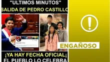 Post de "fecha oficial" para la salida de Pedro Castillo de prisión es engañoso