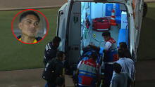 Yotún tuvo que ser retirado del partido en ambulancia y generó preocupación en Paolo Guerrero