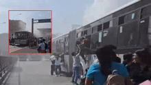 Metropolitano: bus se incendió en estación Parque del Trabajo y pasajeros salieron por las ventanas