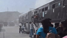 Metropolitano: bus se incendió en estación Parque del Trabajo y pasajeros salieron por las ventanas