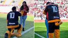 Hincha del FBC Melgar sorprendió a su novia con pedida de mano en estadio: “Amor rojinegro”