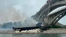 Cañete: chofer muere calcinado tras explosión de tráiler que cayó de puente en la Panamericana sur