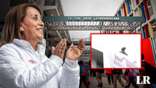 Dina Boluarte asistió rodeada de francotiradores a inaugurar un colegio en La Molina