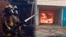 Ate: incendio de grandes proporciones consume taller de buses interprovinciales
